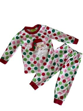 Classic Whimsy Christmas Pajamas Polka Dot Santa 🎅🏼 18 Months